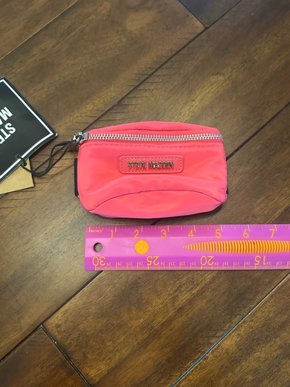 Steve Madden Bright Pink Mini Zip Pouch - Picture 4 of 5
